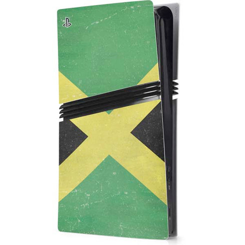 Jamaica Flag Distressed PS5 Pro Console Skin